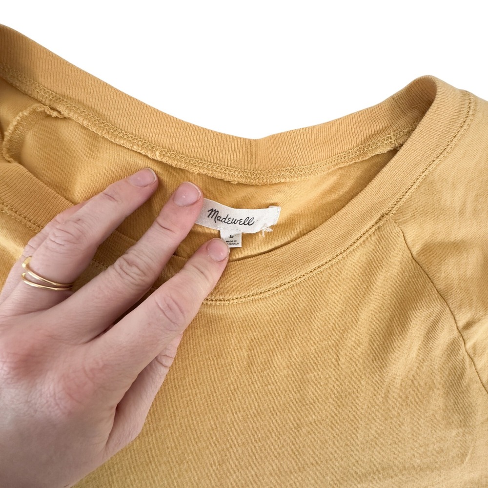 Madewell T-Shirt Yellow Cotton Large - Picture 4 of 5